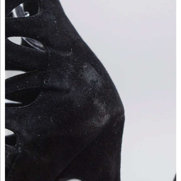 Saint Laurent Black Tribute Ghillie Suede Lace Up Sandals Heels Size 36 - Picture 9 of 16